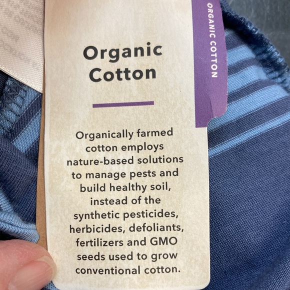 Patagonia Skirt Dress NWT size Large Organic Cotton striped blue convertible - Picture 9 of 11